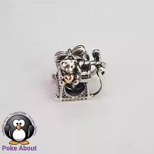 Authentic Pandora Silver 14k Gold Two Tone Santa's Sleigh Christmas Charm 791207 - Picture 1 of 11