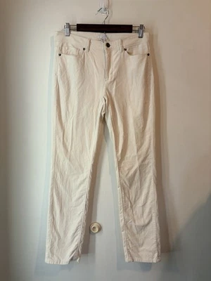 Pantalones de terciopelo marfil Jill tobillo pierna recta talla 6 elásticos tiro alto Foto 1 de 4