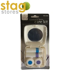 Contact Lens Care Kit - Carry Case + Mirror, Solution Carry Bottles, Tweezers - Picture 1 of 3