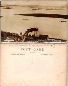 Old German Fluege Karte Postcard of Kiel Harbor and Ships from Germany - Picture 1 of 1