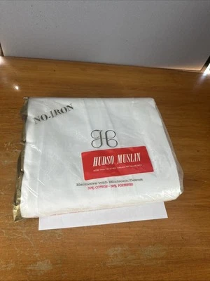 Sábana plana vintage Hudso Muselina White King Hudson's Detroit nueva en embalaje Foto 1 de 4