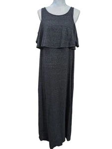Jessica Simpson Maternity Nursing Maxi Dress Womens M Gray Cold Shoulder Long - Picture 1 of 11