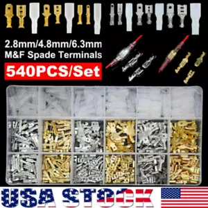 540PZ Kit connettori a crimpare terminali filo elettrico isolati assortiti set vanga - Foto 1 di 12