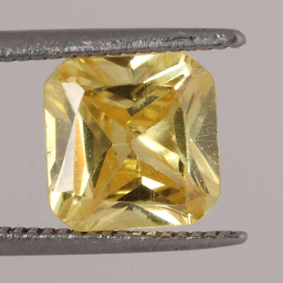 Shiny Yellow CZ Cubic Zirconia 2.70CT Brilliant Princess Cut Loose Gems Pendant - Image 1 of 4