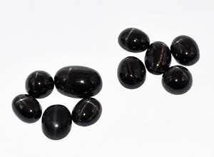 A1 Natural Black Star Ruby 60.00 Ct Mixed Cabochon Lot Loose Gemstone From Kenya