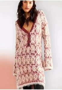 Free People S M Suéter Difuso Vestido Morera Ret $143 Boho Bohemio - Imagen 1 de 10