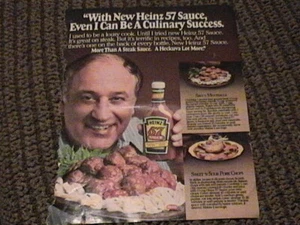 Vic Tayback.1985 Heinz 57 Sauce Color Magazine Ad.Advertising.Recipes.Meatballs - Picture 1 of 1