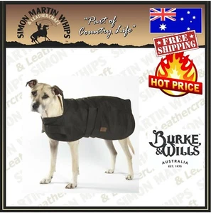 Burke & Wills Oilskin Pet Dog Coat Wool Lining Warm Dry Winter Coats - NEW - Picture 1 of 2