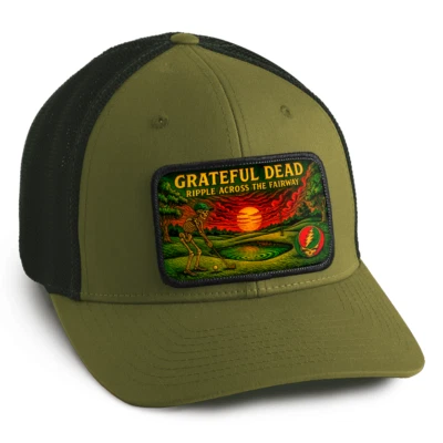 Especial: GRATEFUL DEAD Ripple Fairway adesivo de metal removível preto oliva Snapback - Imagem 1 de 2