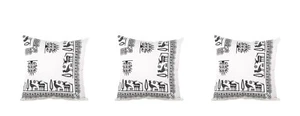 Block Print Cotton Pillow Cover SET of 3 pcs 15.75" x 15.75" Fast Shipment 08329 - Picture 1 of 11