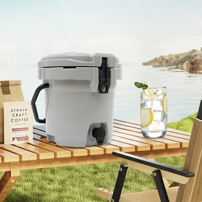 Jarra dispensadora portátil de bebidas para camping de 2,5 galones enfriador de agua con soporte para tazas Foto 1 de 4