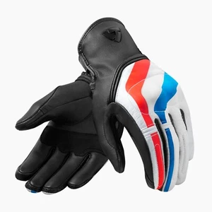 GUANTI MOTO GLOVES REV'IT REDHILL NERO BIANCO ROSSO BLU PROTEZIONI TG 3XL - Picture 1 of 1