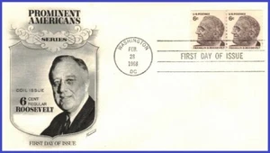 USA6 #1305 U/A FLEETWOOD FDC Line Pair2 FD Roosevelt - Picture 1 of 1