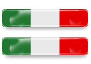 2x 3D Gel Aufkleber Italien Italy Italia 6cmx1cm Flagge Fahne Flag Stickers - Bild 1 von 1