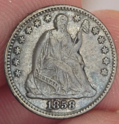 1858 Seated Liberty Half Dime XF+ - Image 1 of 2