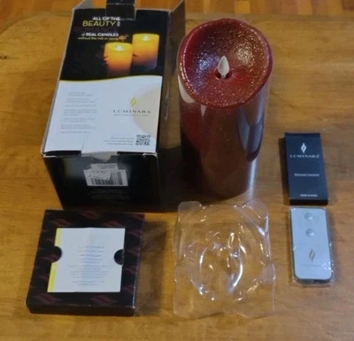 NUEVO LUMINARA Rio Rojo Color Vela Sin Llama 7"Tx3.5"D Pilar Navidad con Mando a Distancia Foto 1 de 4