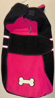 Jaqueta térmica reversível reflexiva quente Zack & Zoey para cachorro rosa/preto GRANDE NOVA - Imagem 1 de 4