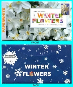 Winter Flowers Paperwhite First Day Cover with Color Cancel - Picture 1 of 1