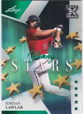 2021 Leaf Young Stars Emerald #27 Jordan Lawlar - Dbacks Rookie XRC 45/50 - Image 1 of 2