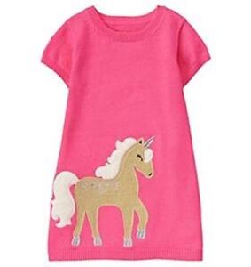 NWT Gymboree Toddler Girls Unicorn Sweater Dress 6-12 12-18 18-24 2T NEW