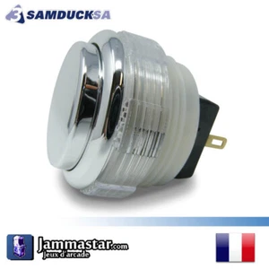 Crown / Samducksa SDB-202M Cherry - Arcade Push button - Argent Silver - Imagen 1 de 4