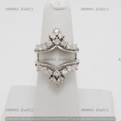 2 CT Round Cut Lab-Created Diamond Enhancer Guard Wrap Ring 925 Sterling Silver - Image 1 of 4