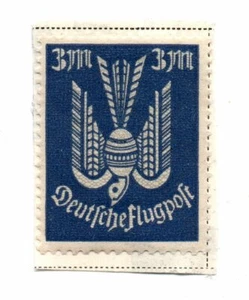Alemania 1922-23 Correo aéreo SC: C10 Azul Gris 3Mk. Estampilla usada con bisagras ligeras - Imagen 1 de 1