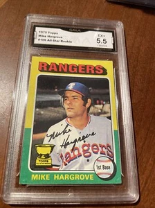 1975 TOPPS #106 MIKE HARGROVE Texas Rangers ASR GMA 5.5 - Picture 1 of 2