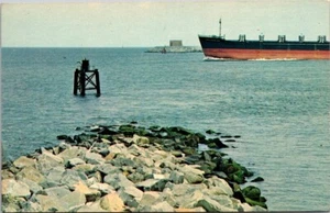Norfolk VA Chesapeake Bay Bridge Tunnel From Thimble Shoal Island postcard JP13 - Picture 1 of 2