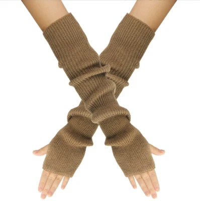 Women Wrist Warmer Arm warm Winter Fingerless Knit Long Sleeve Mitten Gloves - Image 1 of 4