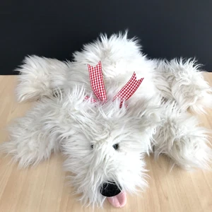 Juguete suave Westie Terrier vintage Manhattan Toy Company blanco esponjoso perro 36 cm de largo - Imagen 1 de 11