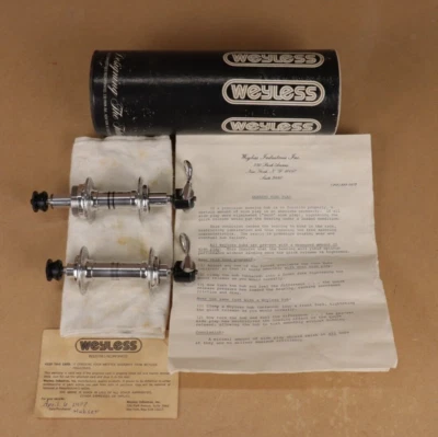 NOS 复古 Weyless 轮毂低法兰 36 孔 F100/R120 毫米间距带快速释放 — 第 1/4 张图片