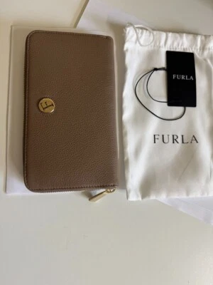 Furla XL Genuine Leather PIPER Zip-around Wallet Purse Color: Daino 003 - Image 1 of 4