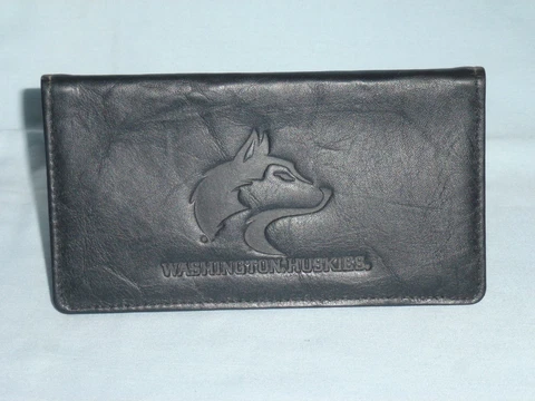 WASHINGTON HUSKIES   Leather Checkbook   NEW   black Cover
