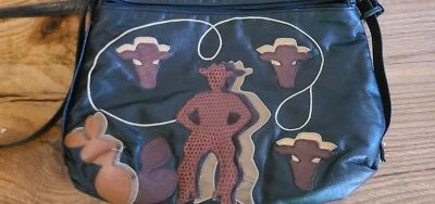 Sharif vintage western crossbody bag Purse cowboy steer cactus - Image 1 of 4