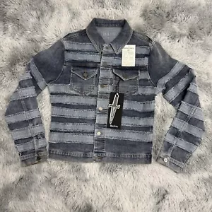 Doctrine Denim Double Tone Jean Jacket Button Striped NWT Sample Prototype - Picture 1 of 8