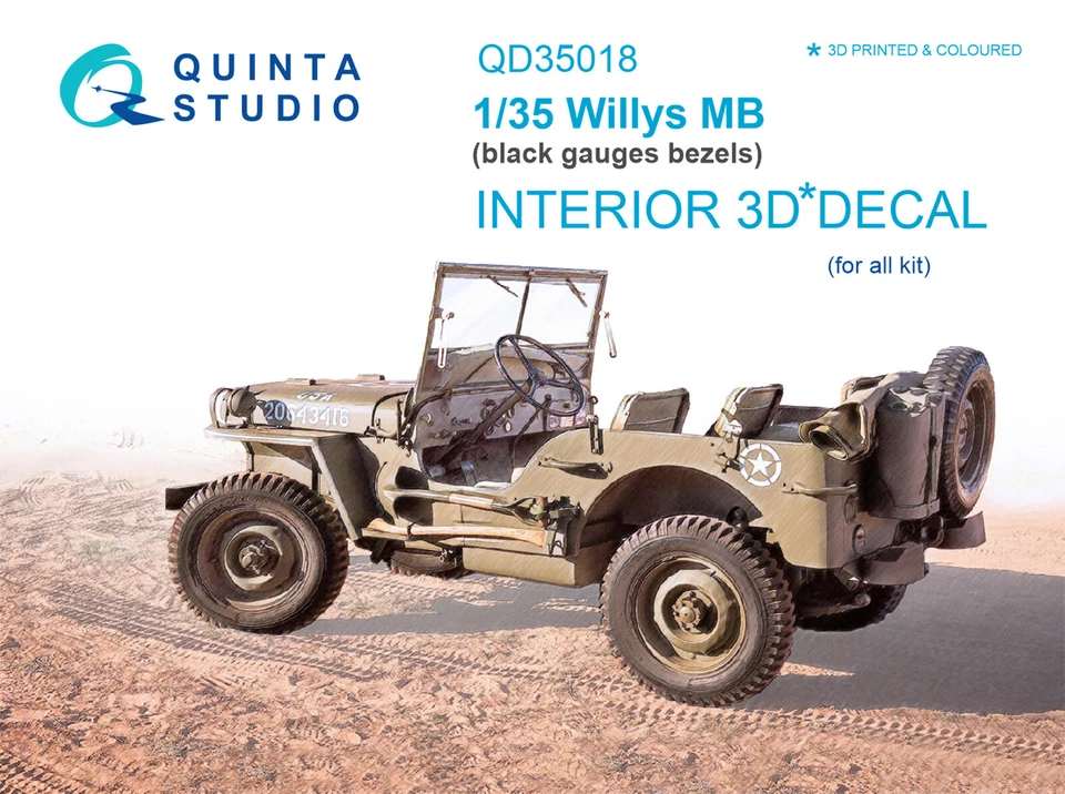 Interni stampati in 3D e colorati Quinta Studio 1/35 Willys MB (per tutti i kit) - Immagine 1 di 4