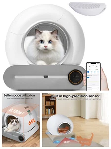 9L Self-Cleaning Cat Litter Box Smart Automatic Cat Litter Box App Control - Picture 1 of 11