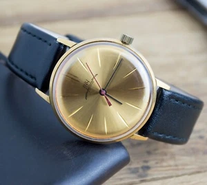 Reloj de pulsera Luch para hombre 23 joyas delgado URSS soviético raro oro regalo - Imagen 1 de 7