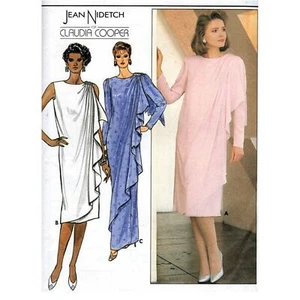 Vestido de noche años 80 sin cortar patrón de costura con cortina B36 B38 B40 Butterick 3328 G - Imagen 1 de 3