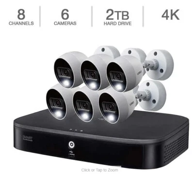 Lorex 4K HD 8-Channel DVR Security System with (6) 4K Cameras TD861828D6-E - Image 1 of 4