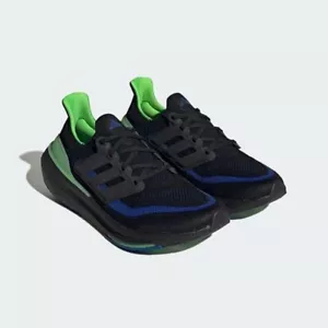 Size 10.5 - adidas UltraBoost Light Black Lucid Lime - Picture 1 of 7