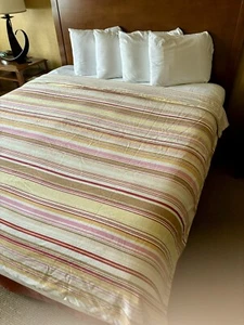 Pottery Barn Reversible Stripe Full/Queen Duvet Cover Heavy Cotton READ - Picture 1 of 9
