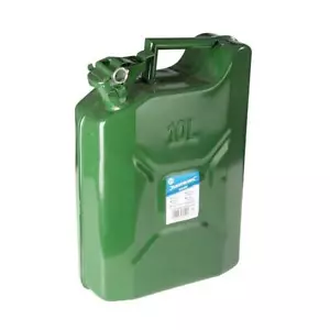 SILVERLINE JERRY CAN 10 LITRE METAL FUEL PETROL DIESEL 10L ARMY CONTAINER 563474 - Picture 1 of 4