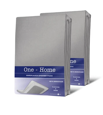 2er Set Spannbettlaken 180-200x200 cm Winter Flauschig silber Fleece Bettlaken - Bild 1 von 4