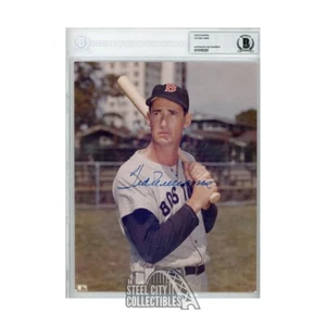 Ted Williams Autographed Boston Red Sox Encapsulated 8x10 Baseball Photo - BAS - Picture 1 of 1
