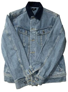 HUF Worldwide Denim Jean Jacket Embroidered Graphic Back Hit Size Large - Picture 1 of 7