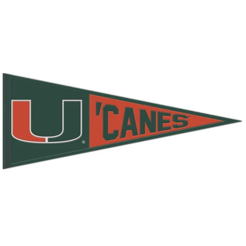 WinCraft Miami Hurricanes 13" x 32" Slogan Pennant Cover