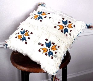 10"x10"Moroccan Kilim Pillow Cushion Cover,Handmade,handwoven by Berber women - Picture 1 of 1