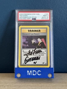 PSA 9 AUTO 10 Giovanni's Last Resort 1st ed 105/132 Ted Lewis Signed Pokemon - Picture 1 of 10